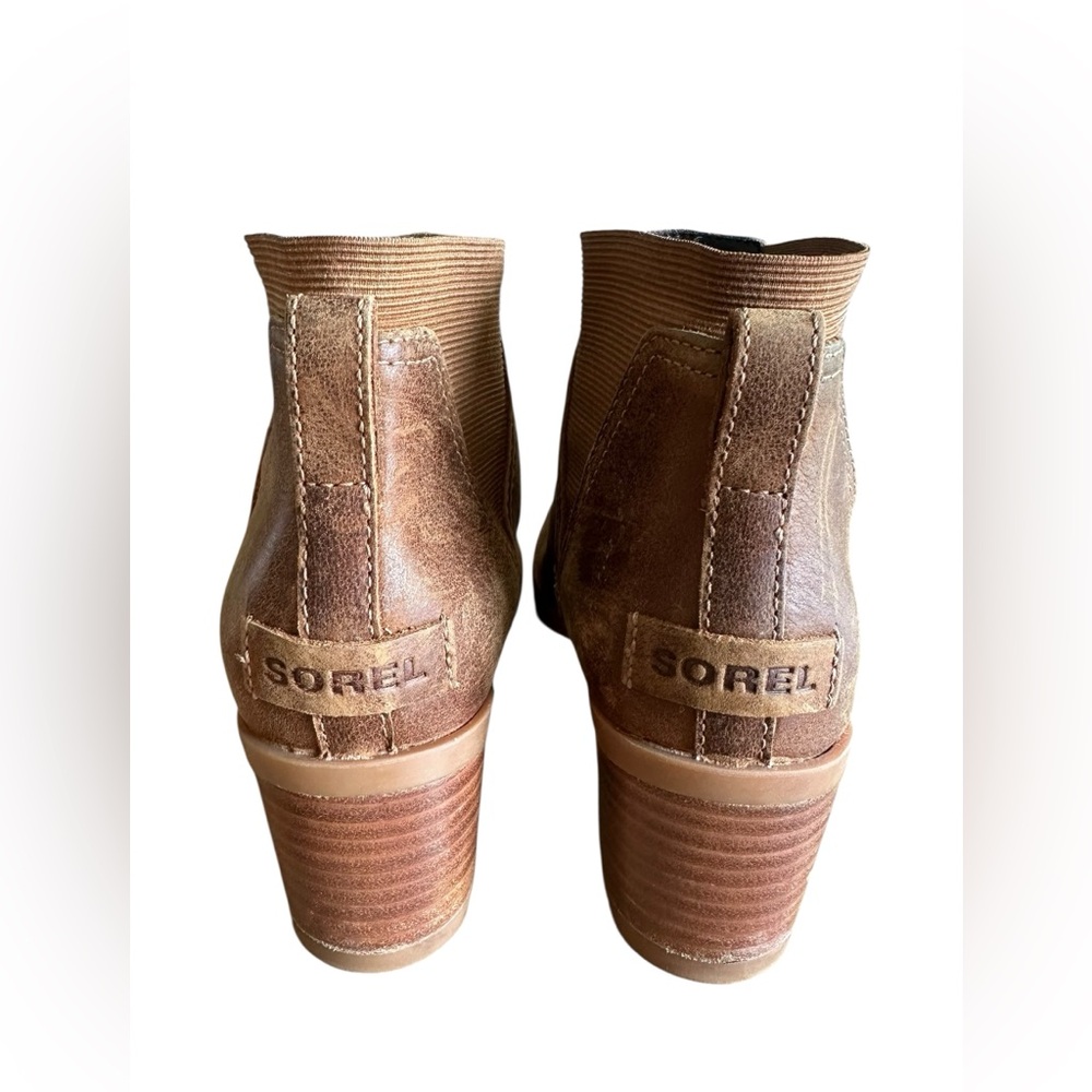 Sorel Women's Size 8 Cate Chelsea Bootie Waterproof Leather Brown Rain Boot - Picture 4 of 9